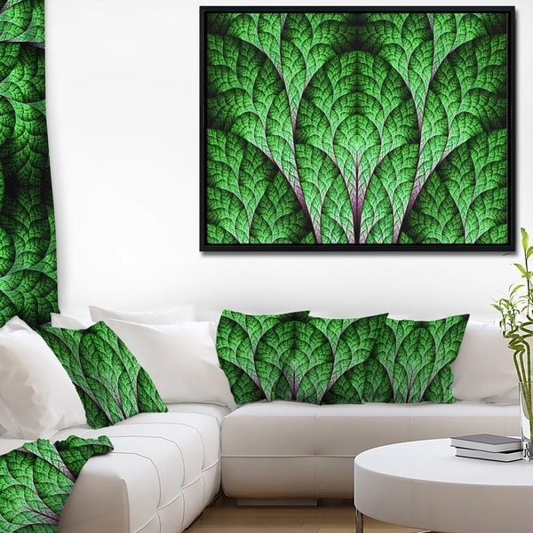 Designart 'Exotic Green Biological Organism' Abstract Art on Framed Canvas