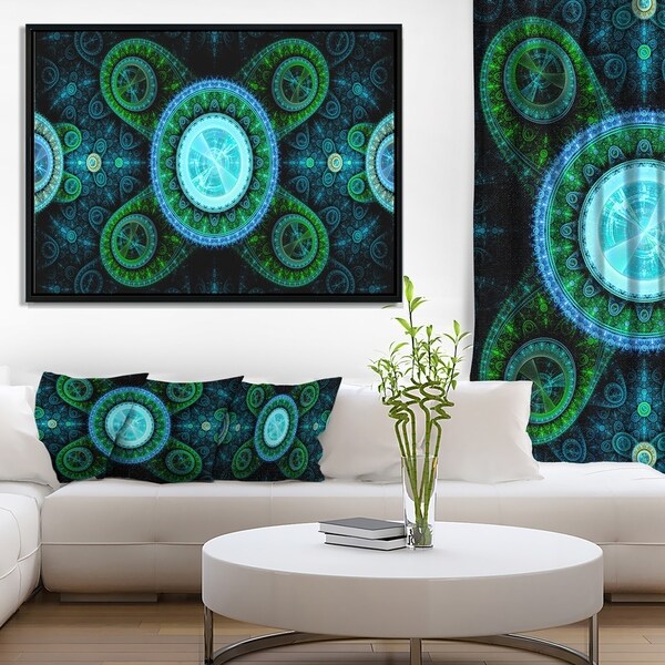 Shop Designart 'Bright Blue Psychedelic Relaxing Art' Abstract Framed ...