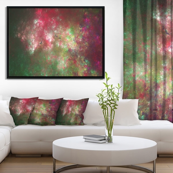 Designart 'Colorful Starry Fractal Sky' Abstract Framed Canvas Art Print