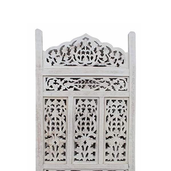 Aesthetically Carved 4 Panel Wooden Parion Screen Aesthetically Carved 4 Panel Wooden Parion Screen