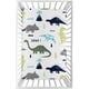 preview thumbnail 1 of 1, Sweet Jojo Designs Navy Blue, Turquoise and Grey Dinosaur Mod Dino Collection Fitted Mini Portable Crib Sheet