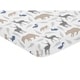 preview thumbnail 2 of 1, Sweet Jojo Designs Grey and Blue Woodland Animals Collection Fitted Mini Portable Crib Sheet