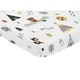 preview thumbnail 2 of 1, Sweet Jojo Designs Stone and Aqua Woodland Animals Outdoor Adventure Collection Fitted Mini Portable Crib Sheet