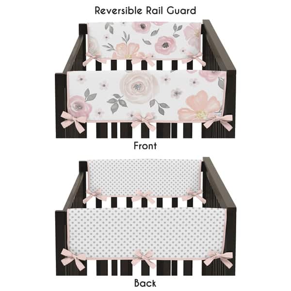 sweet jojo designs pink crib rail cover