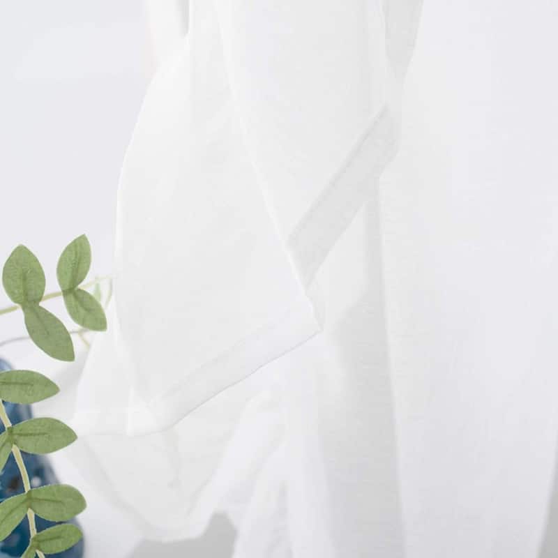 DriftAway Sophie Sheer Voile Ruffle edge Window Curtain Panel Pair