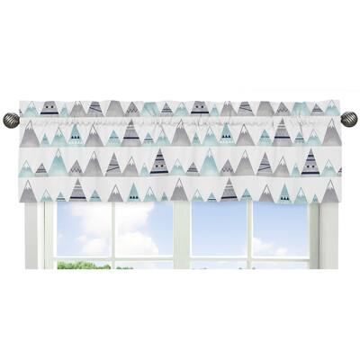Sweet Jojo Designs Navy Blue, Aqua and Grey Aztec Mountains Collection Window Curtain Valance