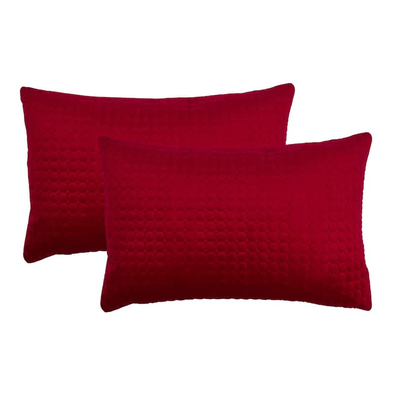 Embroidered Velvet Boudoir 2pk - Red