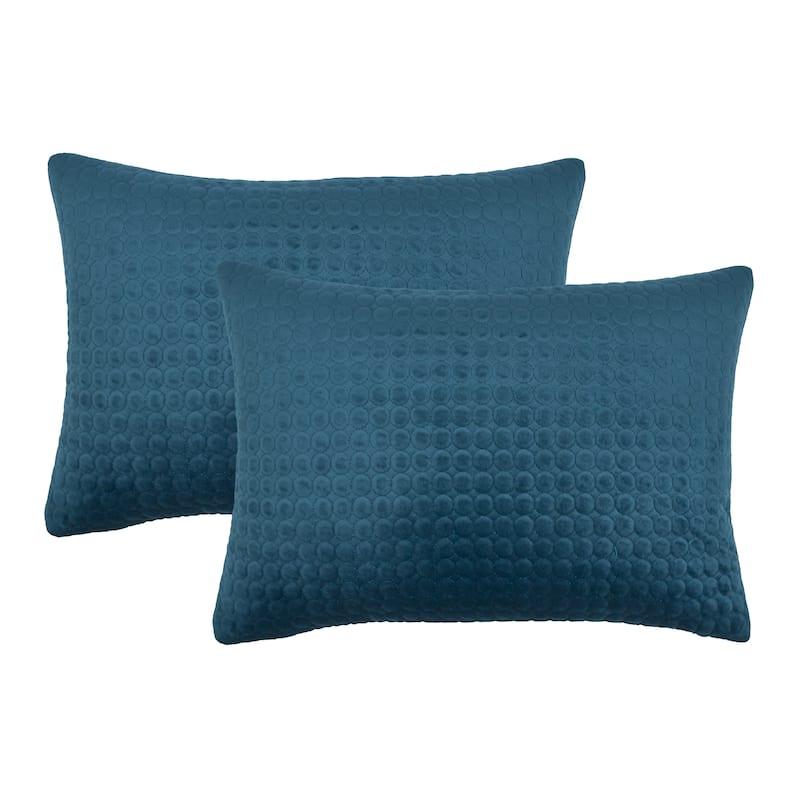 Embroidered Velvet Boudoir 2pk - Indigo Blue