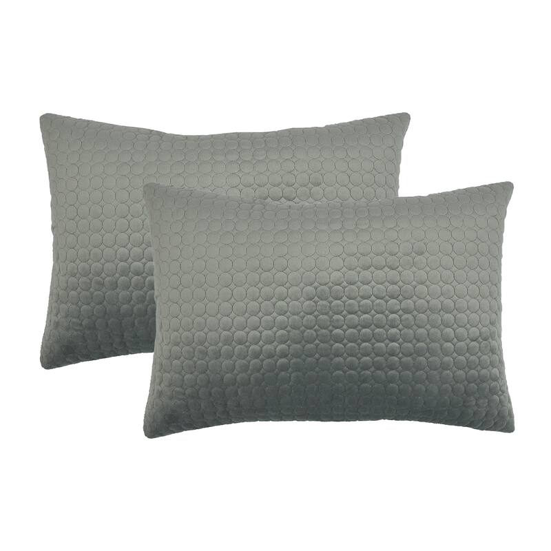 Embroidered Velvet Boudoir 2pk - Silver Grey