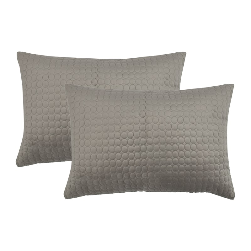 Embroidered Velvet Boudoir 2pk - Taupe Grey