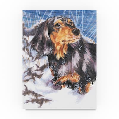 Barbara Keith 'Dachshund In Snow' Canvas Art