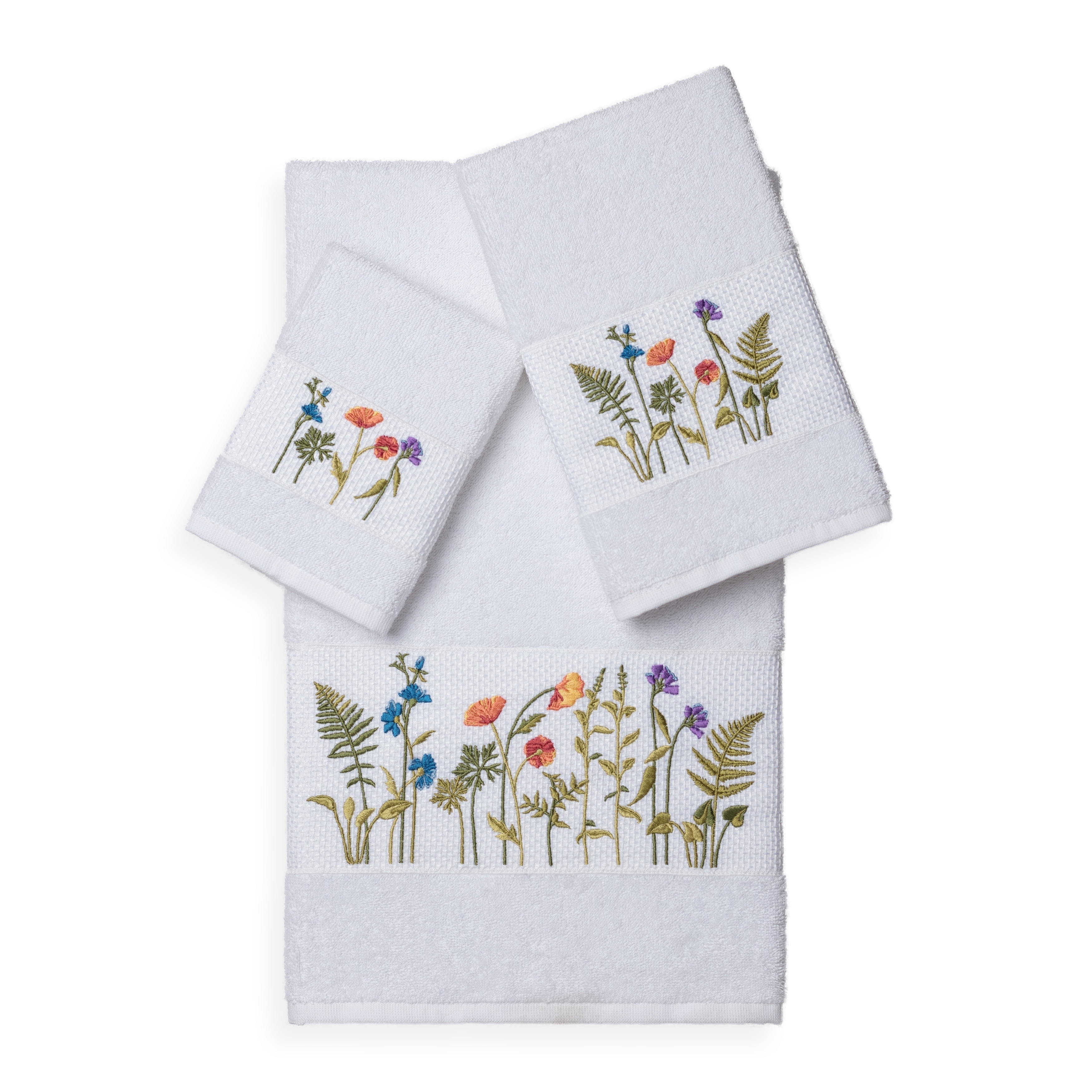 Authentic Hotel And Spa Turkish Cotton Wildflowers Embroidered 3 Piece Towel Set On Sale Overstock 18967989