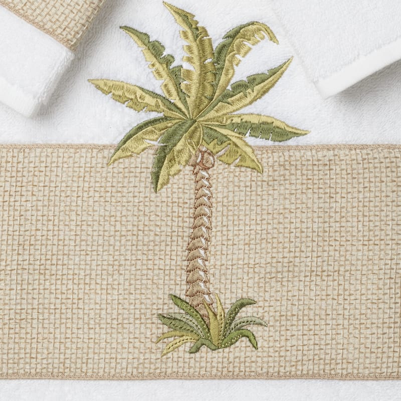 Authentic Hotel and Spa Turkish Cotton Palm Tree Embroidered 3 piece Towel Set