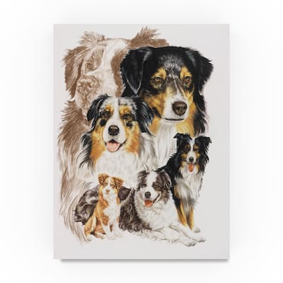 Barbara Keith 'Australian Shepherds' Canvas Art