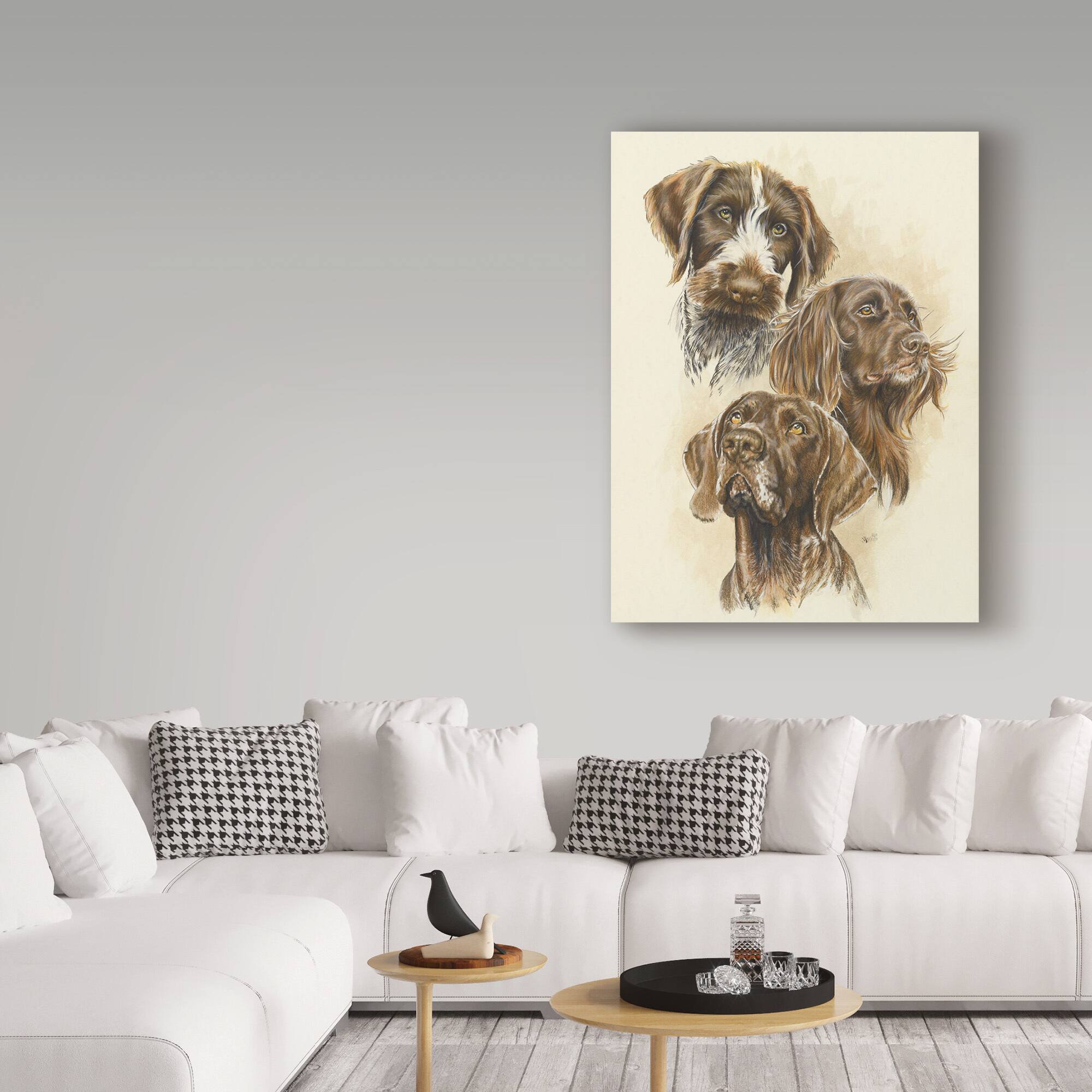 Barbara Keith 'German Pointers' Canvas Art - On Sale - Bed Bath ...