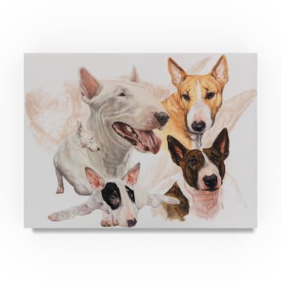 Barbara Keith 'Bull Terrier With Ghost Image' Canvas Art