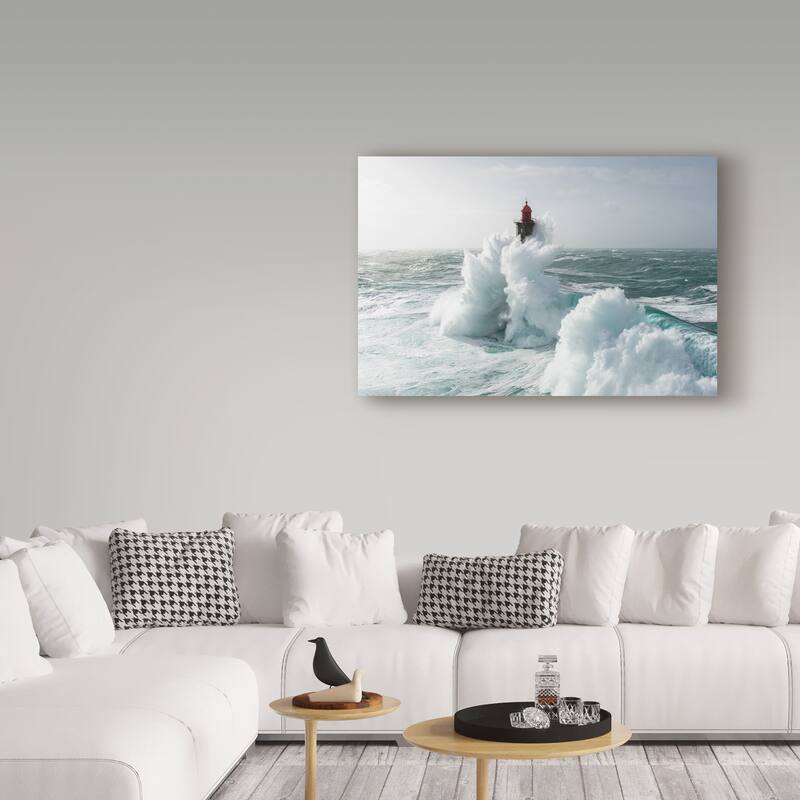 Mathieu Rivrin '20m Waves Against the Lighthouse' Canvas Art