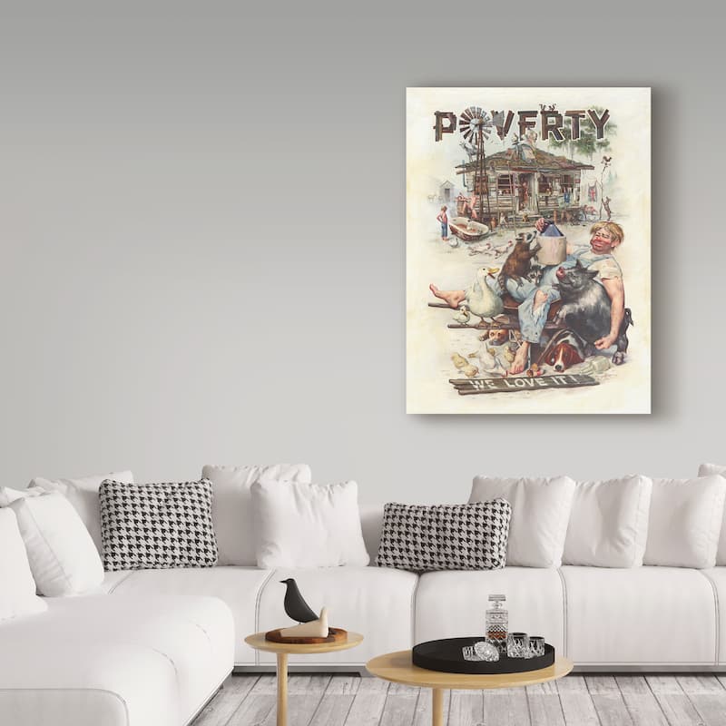 D. Rusty Rust 'Poverty' Canvas Art - Bed Bath & Beyond - 18968802