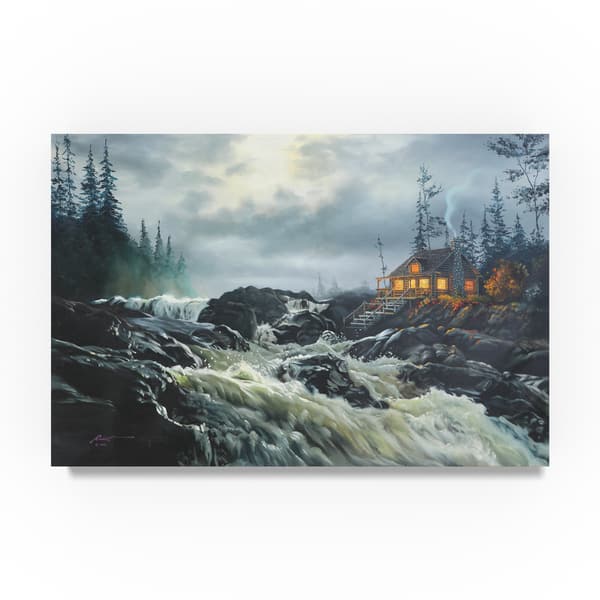 D. Rusty Rust 'Rapids Cabin' Canvas Art - Bed Bath & Beyond - 18968888