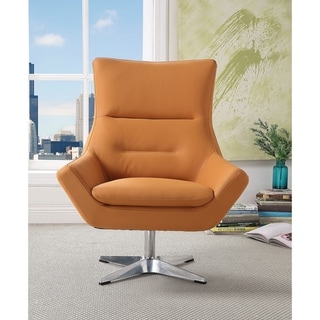 ACME Eudora Accent Chair in Orange Leather Gel