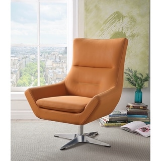 ACME Eudora Accent Chair in Orange Leather Gel