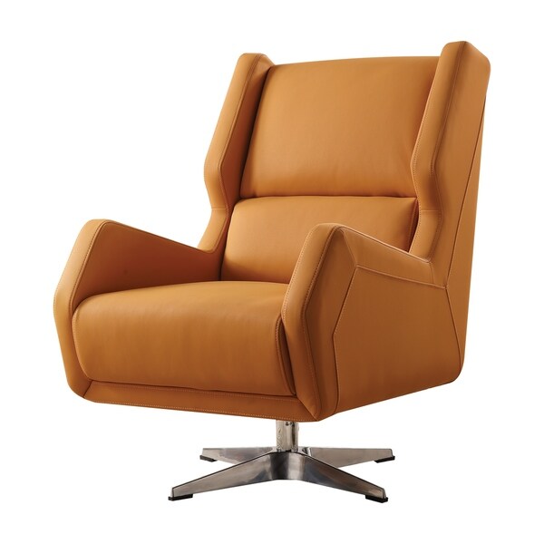 Acme Eleanor Accent Chair In Orange Leather Gel Free Shipping Acme Eleanor Accent Chair In Orange Leather Gel