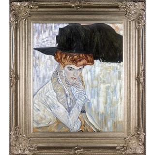 La Pastiche Gustav Klimt 'Black Feather Hat' Hand Painted Oil ...