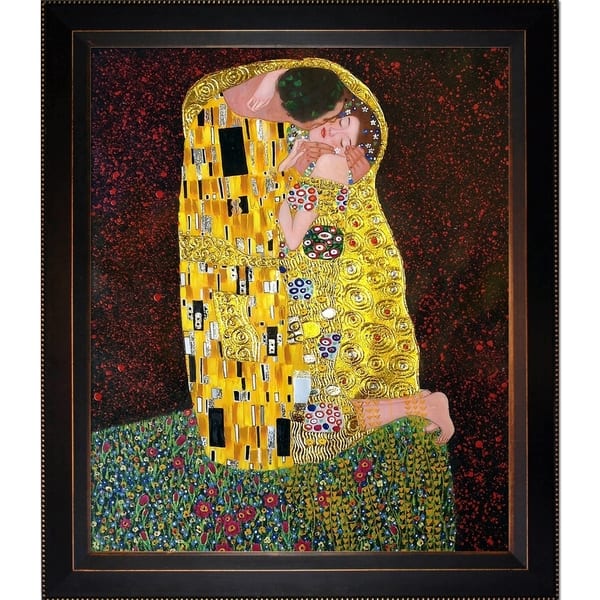 Gustav Klimt 'The Kiss' (Luxury Line) Hand Painted Oil Reproduction ...