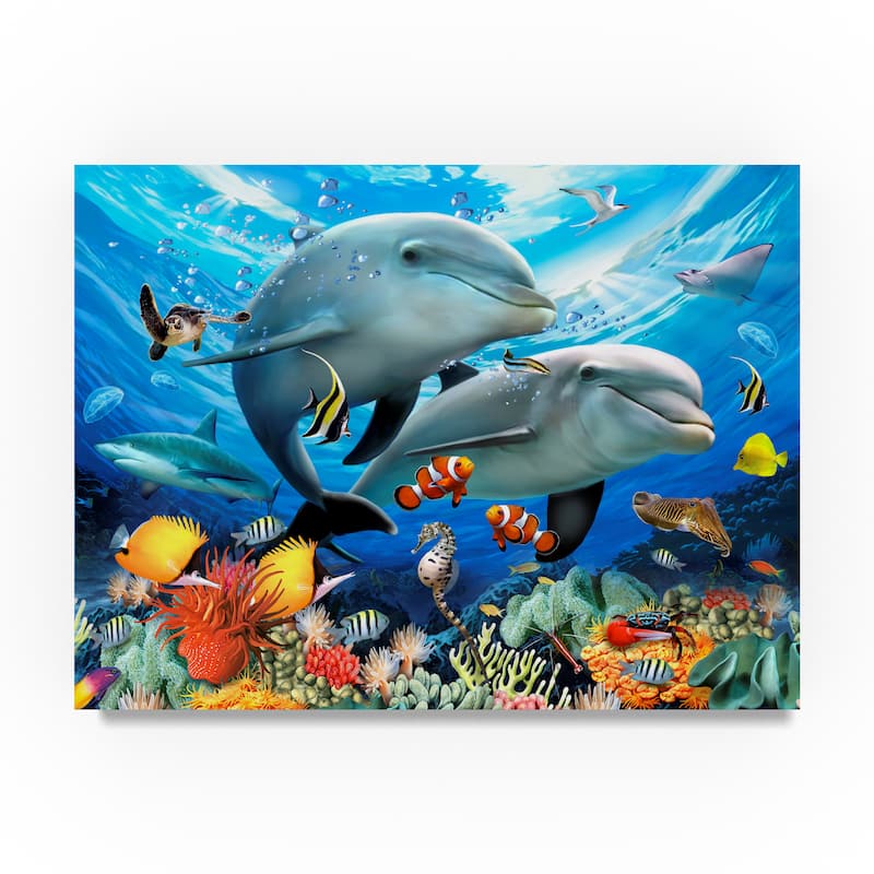 Howard Robinson 'Smiling Dolphins' Canvas Art
