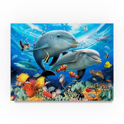 Howard Robinson 'Smiling Dolphins' Canvas Art