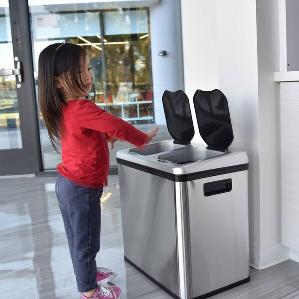 Shop Halo 16 Gallon Dual Compartment Stainless Steel Sensor