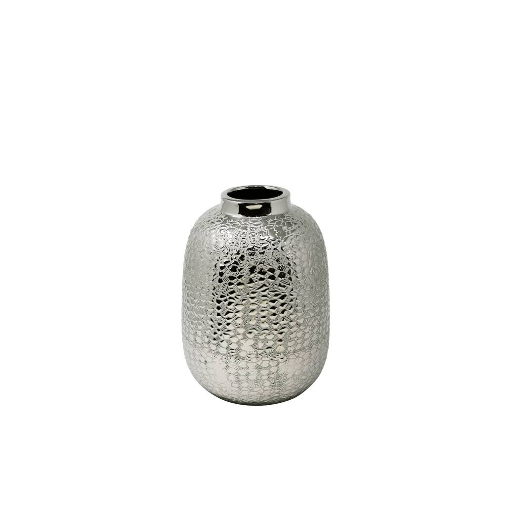 Decorative Ceramic Croc Vase, Silver