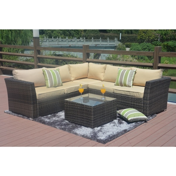Direct Wicker Santa Rosa 4 Piece Outdoor Seating Direct Wicker Santa Rosa 4 Piece Outdoor Seating Sectional Set With Cushions