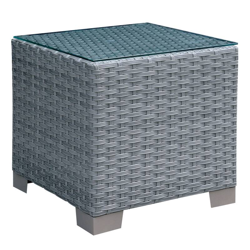 Bryon Contemporary 20-inch Wicker-like End Table by Furniture of America - Grey