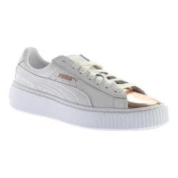 puma women's basket platform metallic fashion sneaker