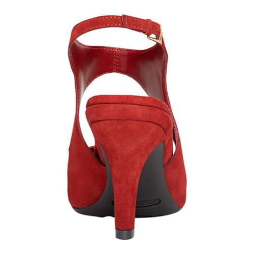 red suede slingbacks