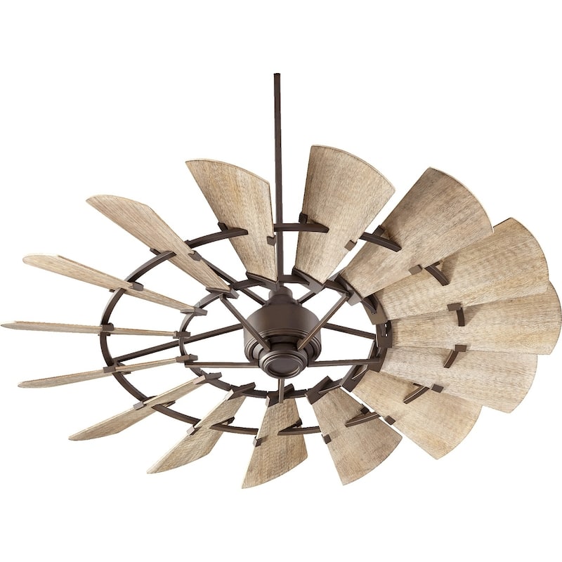 Wood/Metal 60-inch Windmill Ceiling Fan