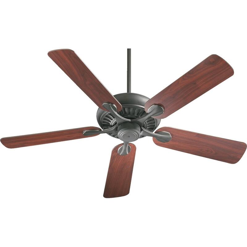 Pinnacle 52" Transitional Ceiling Fan. - old world bronze - Indoor/Large space - rosewood/walnut blades