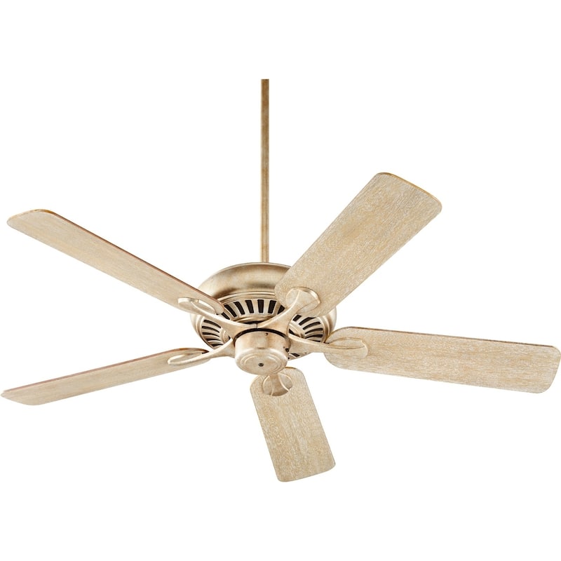 Pinnacle 52" Transitional Ceiling Fan. - aged silver leaf - Indoor/Large space - walnut/weathered oak blades