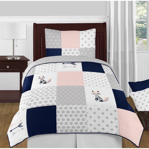 Shop Sweet Jojo Designs Navy Blue Pink And Grey Patchwork