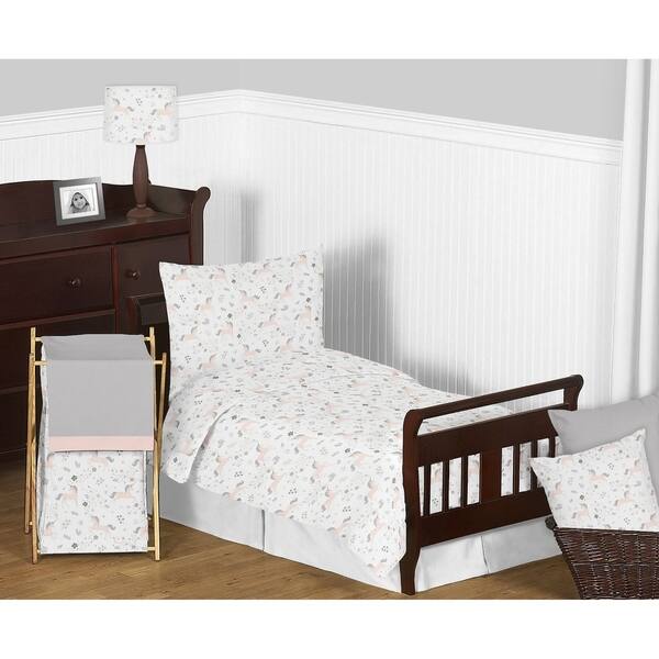 Shop Sweet Jojo Designs Pink Grey And Gold Unicorn Collection Girl 5 Piece Toddler Size Comforter Set Overstock 19195712