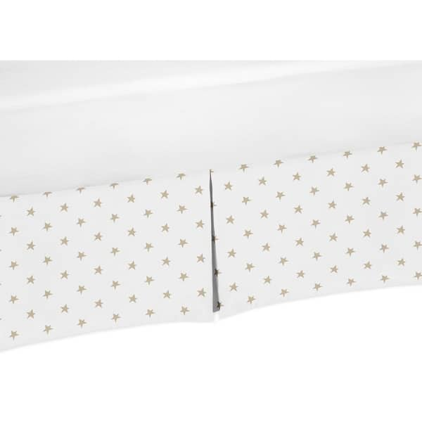 Sweet Jojo Designs Gold And White Star Celestial Collection Queen Bed Skirt Overstock 19201771