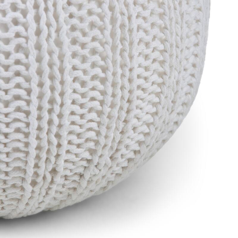 WYNDENHALL Grandville Boho Round Hand Knit Pouf