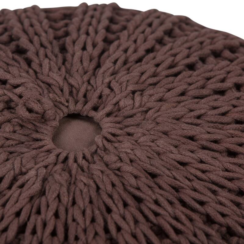 WYNDENHALL Grandville Boho Round Hand Knit Pouf