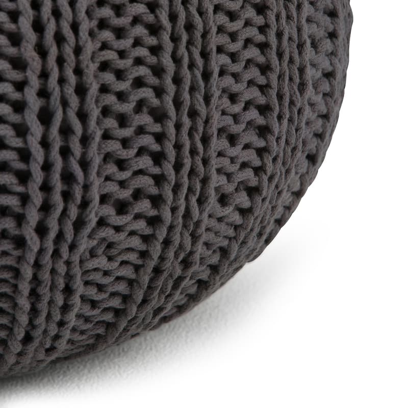 WYNDENHALL Grandville Boho Round Hand Knit Pouf