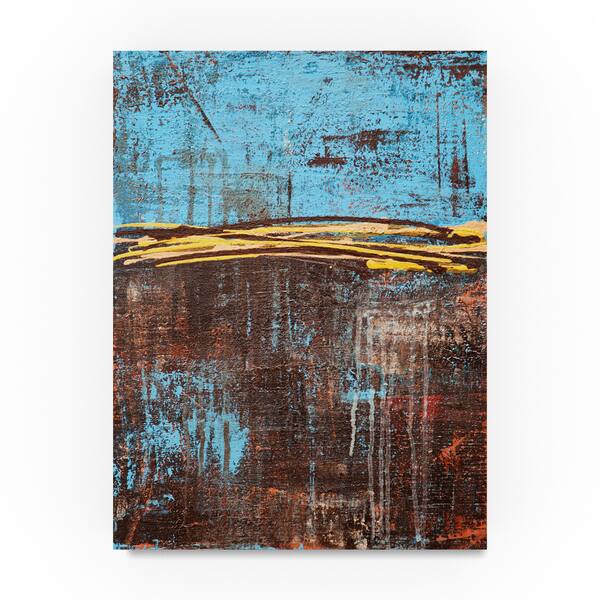 Hilary Winfield 'Lithosphere Blue Brown' Canvas Art Overstock 19205273