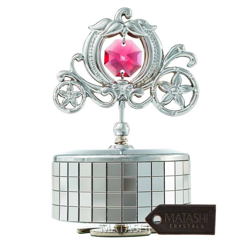 Princess Carriage Music Box You Are My Sunshine Table Top Ornament w/ Matashi Crystals