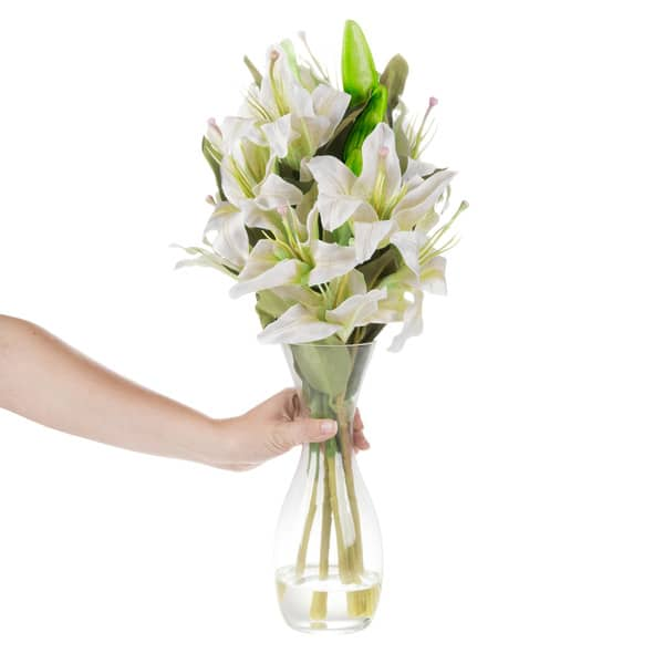 Shop Tall Lily Artificial Silk Floral Arrangement With Vase And