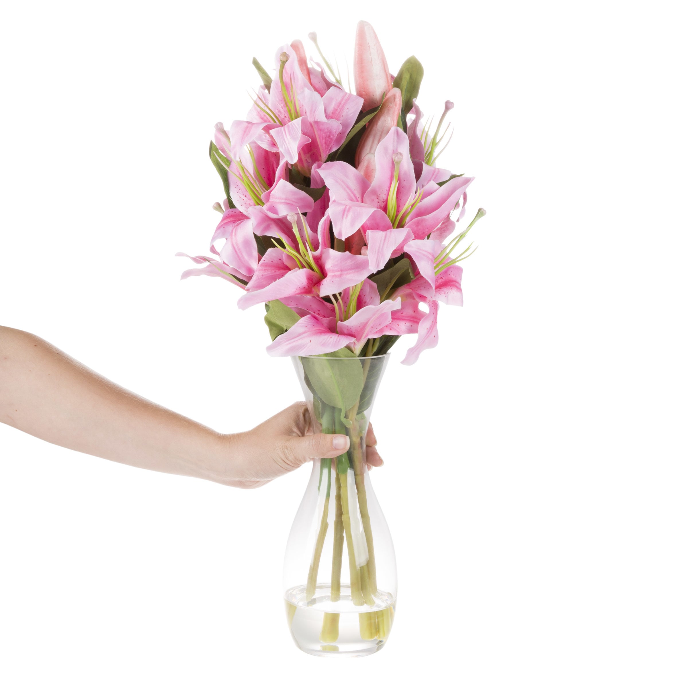 Shop Tall Lily Artificial Silk Floral Arrangement With Vase And