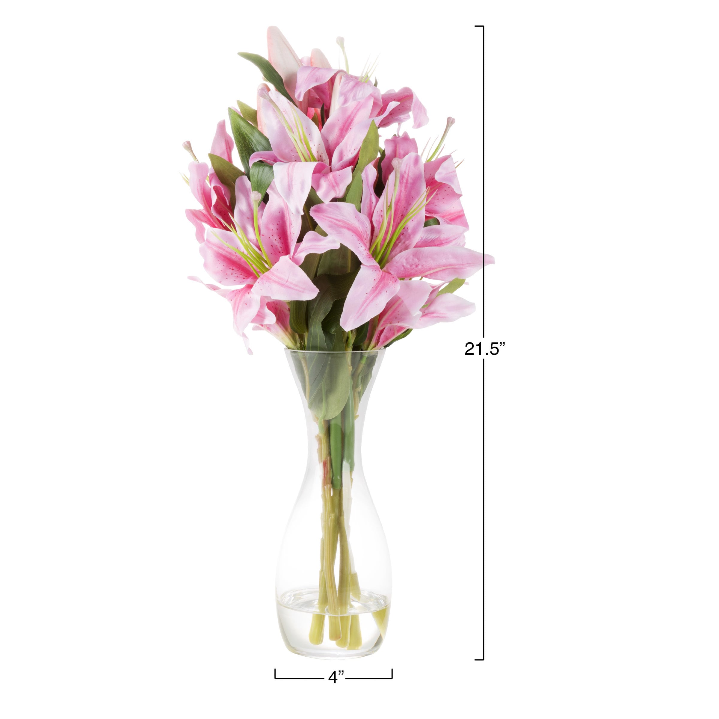 Shop Tall Lily Artificial Silk Floral Arrangement With Vase And